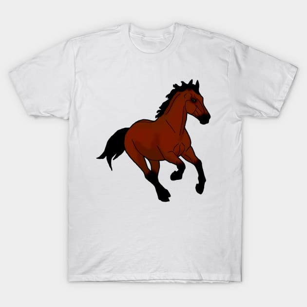 Bay horse T-Shirt by Shyflyer